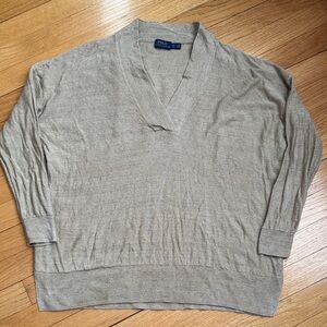 Polo Ralph Lauren Women's V-Neck Sweater in Tan